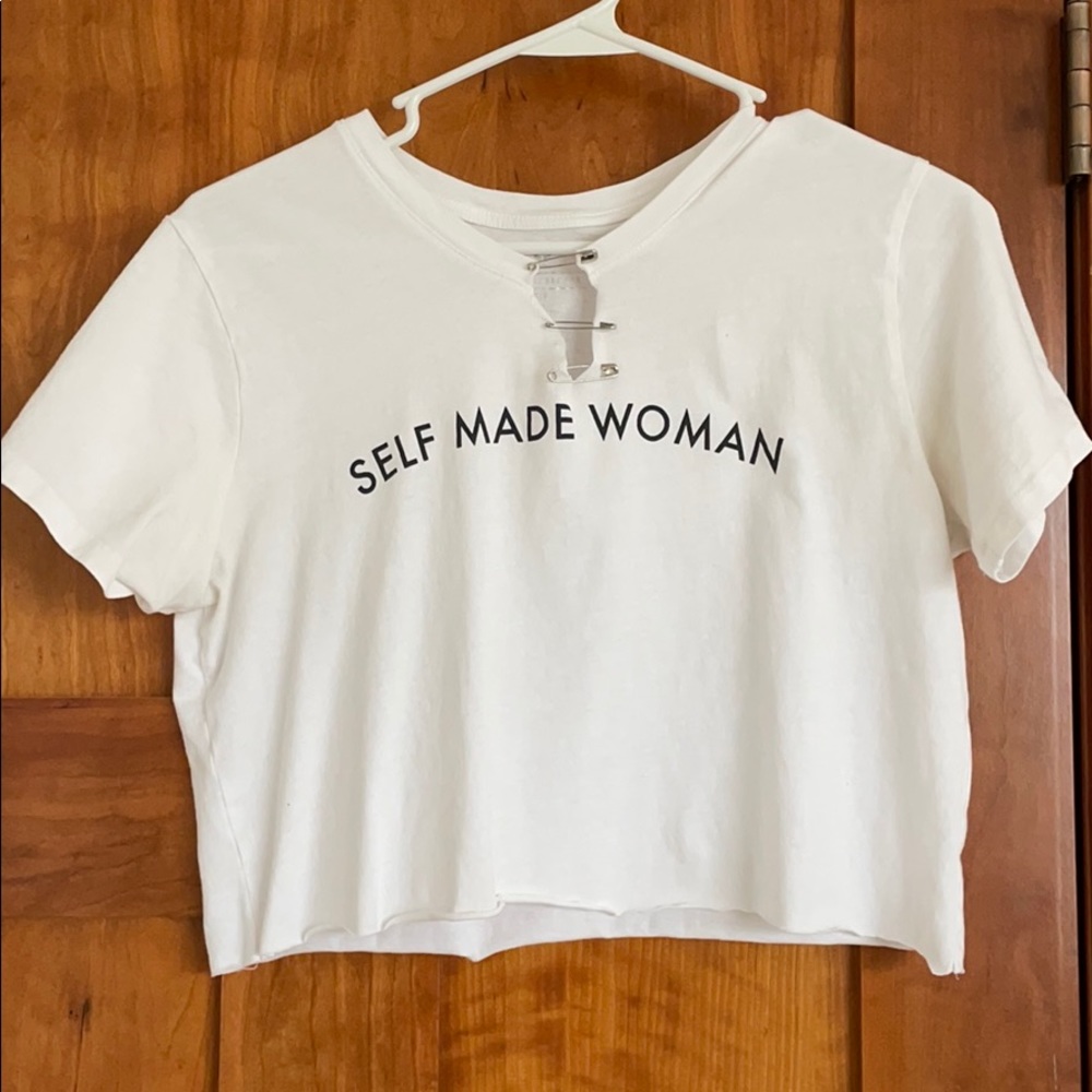 Self made women re worked cropped tee